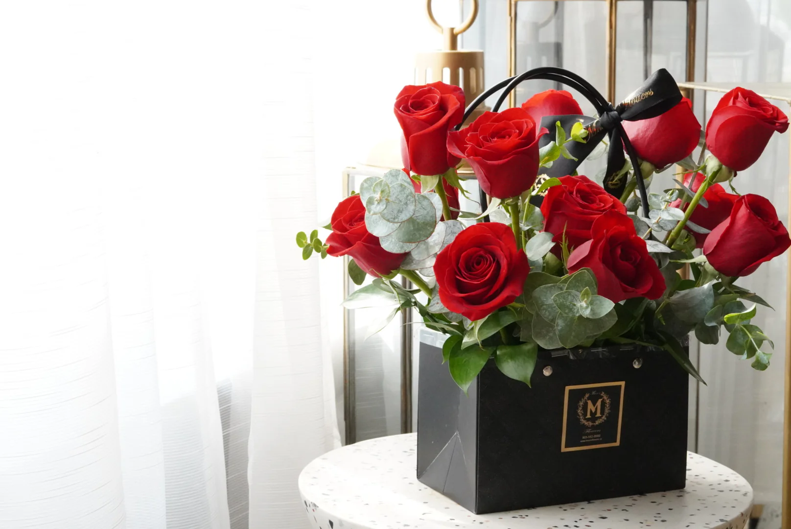 Dozen Red Roses-Basket of Love - Image 2