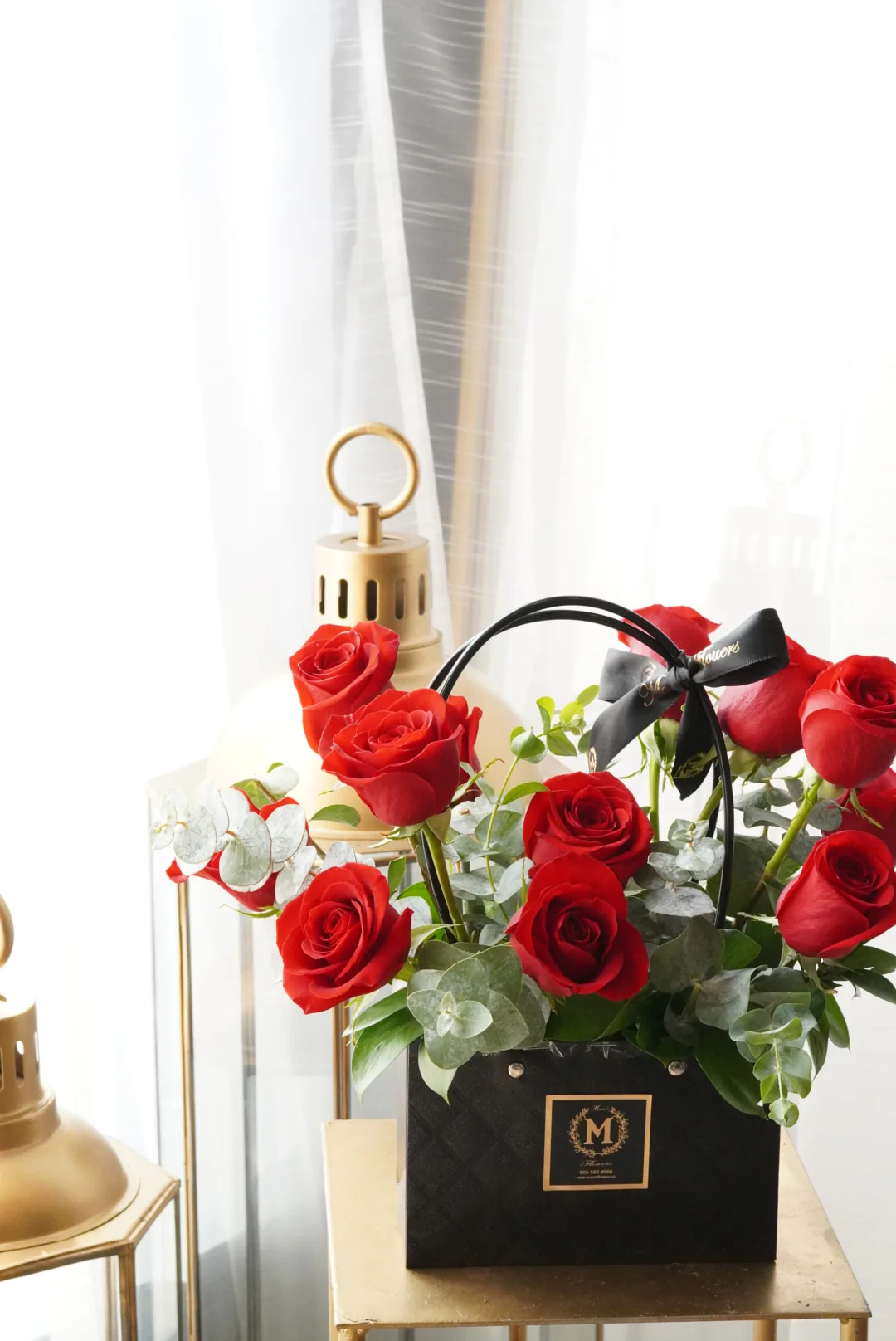 Dozen Red Roses-Basket of Love - Image 4