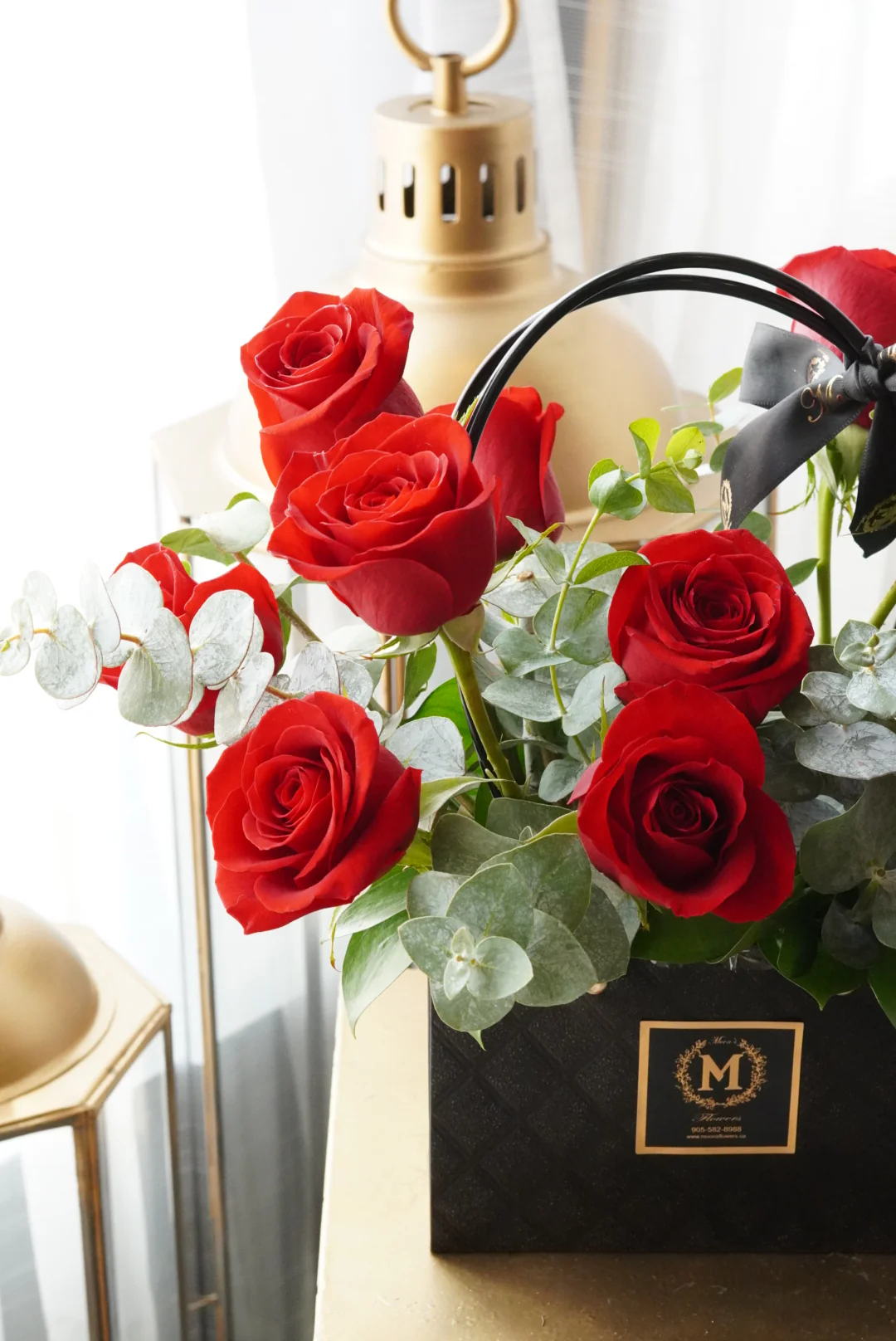 Dozen Red Roses-Basket of Love - Image 6