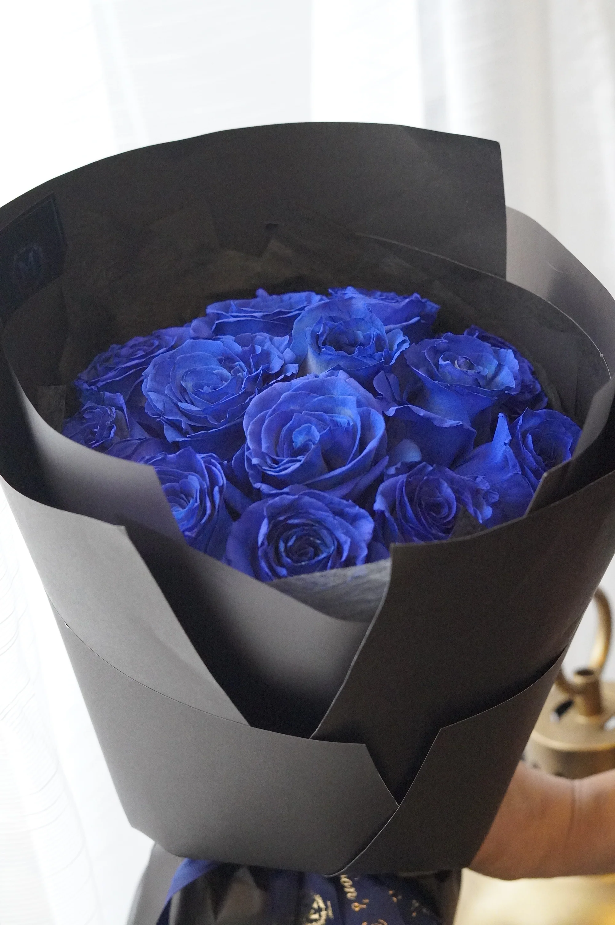 Blue Rose Round Bouquet - Image 3