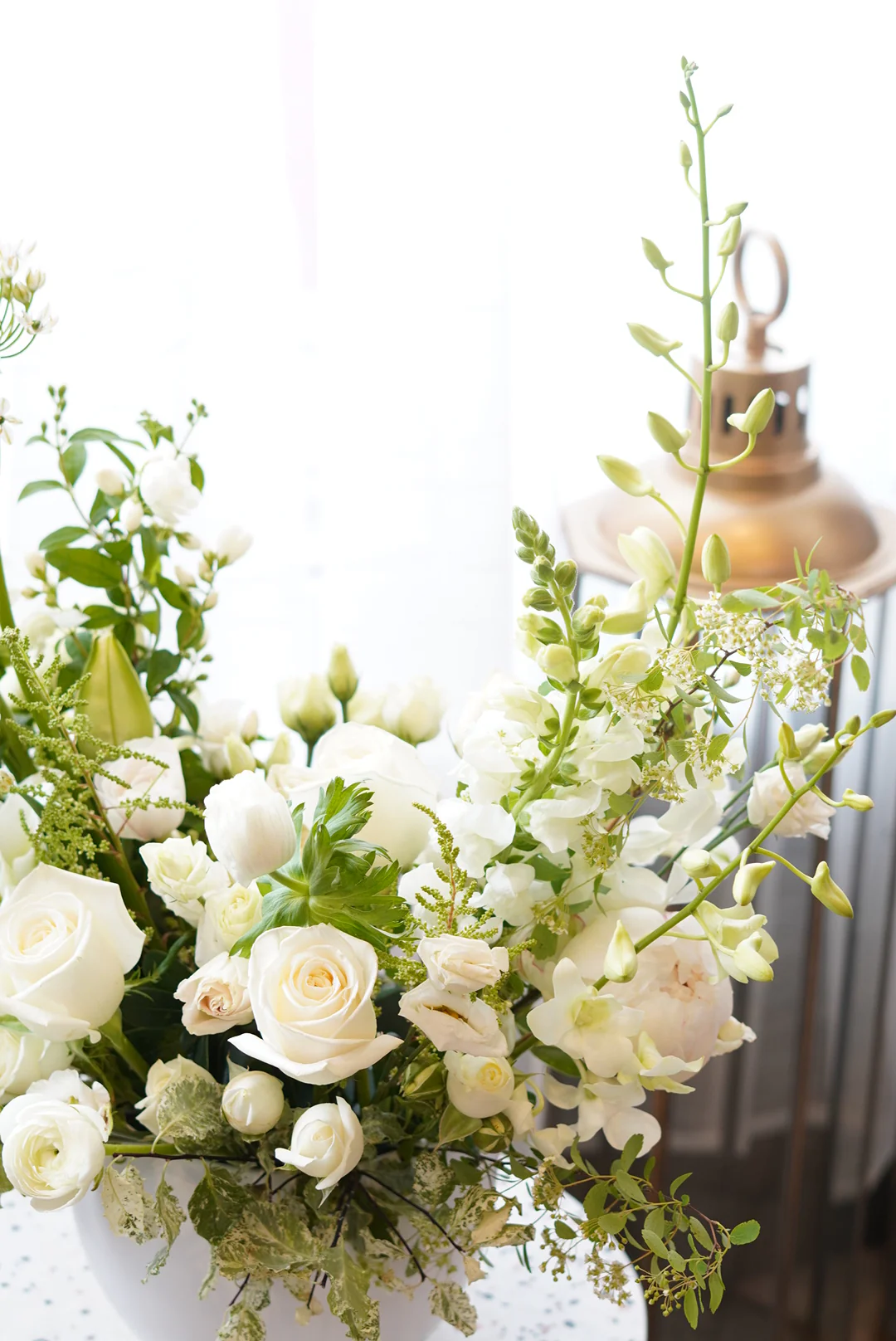 Grieving White Condolence Flower Arrangement - Image 3