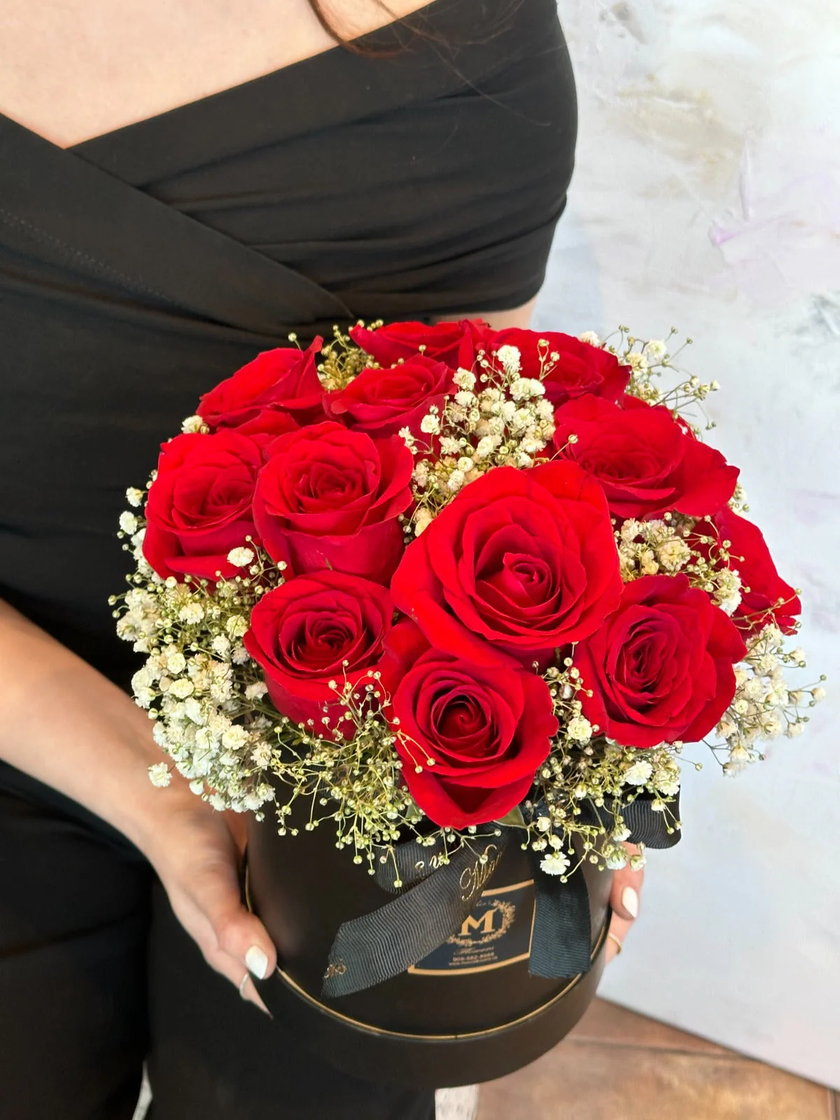 Mother's Day - 15 Roses with Baby Breath