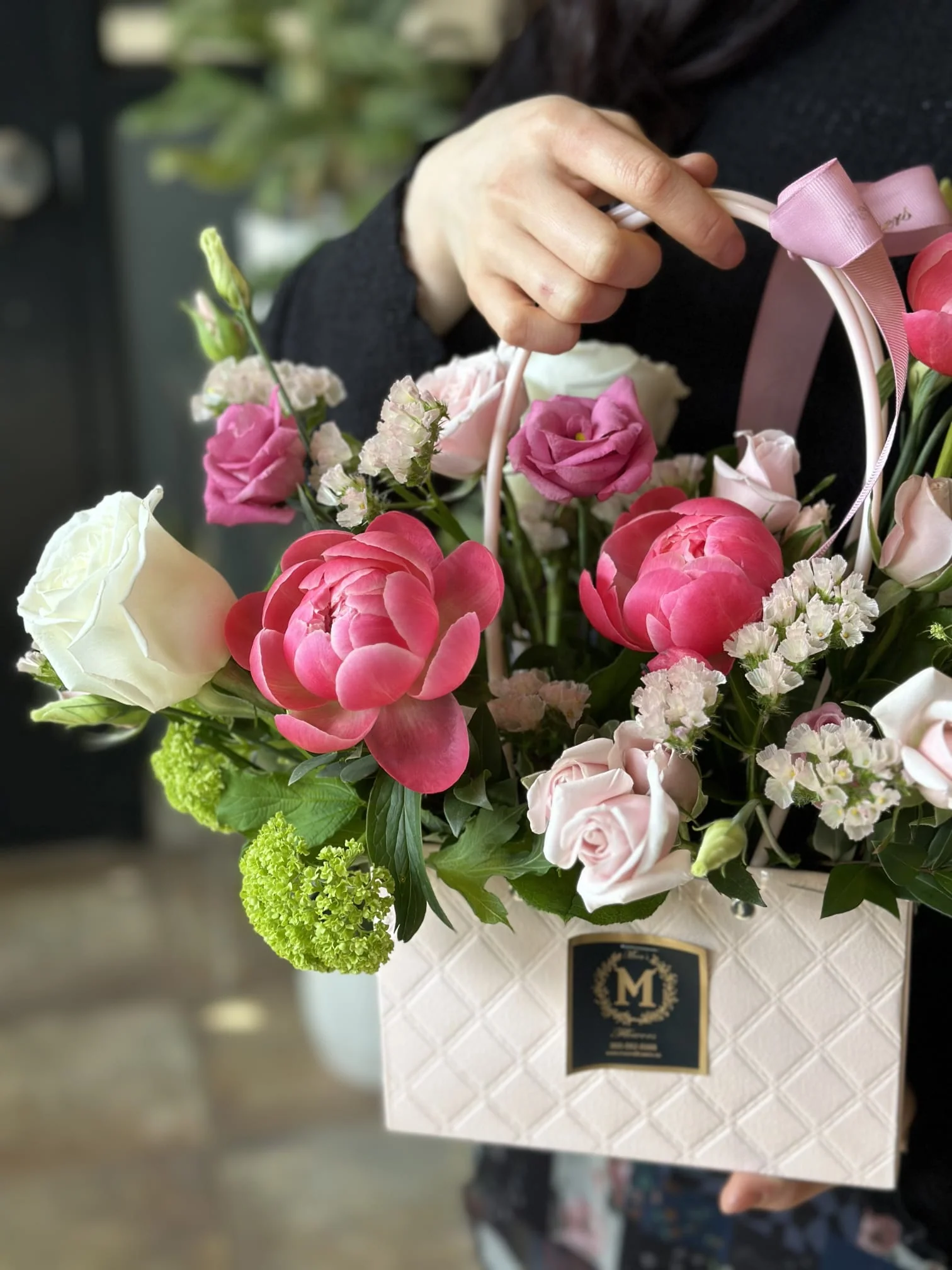 MOTHER'S DAY - Basket of Peonies - Image 2