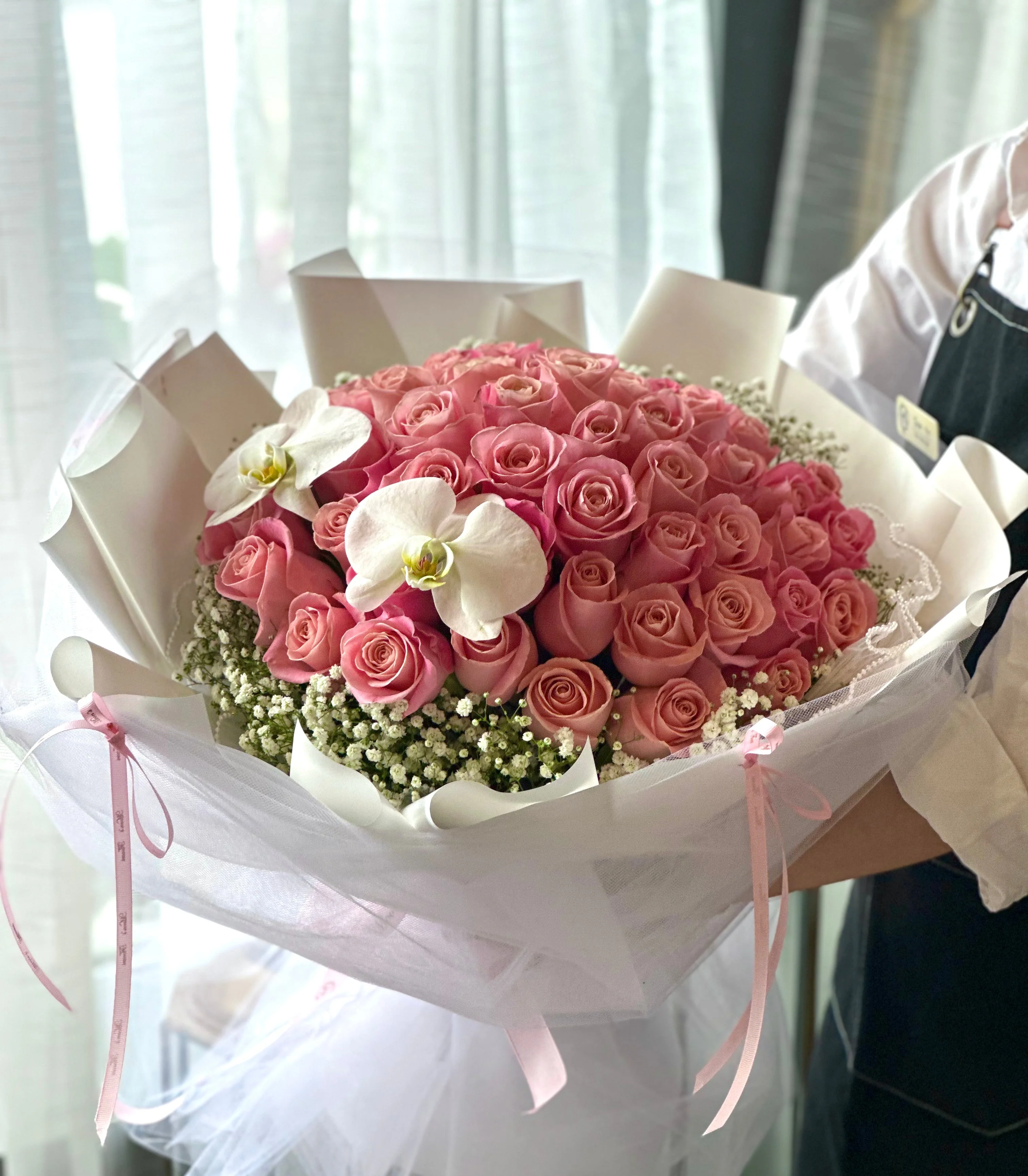Pink Rose Round Bouquet - Image 2