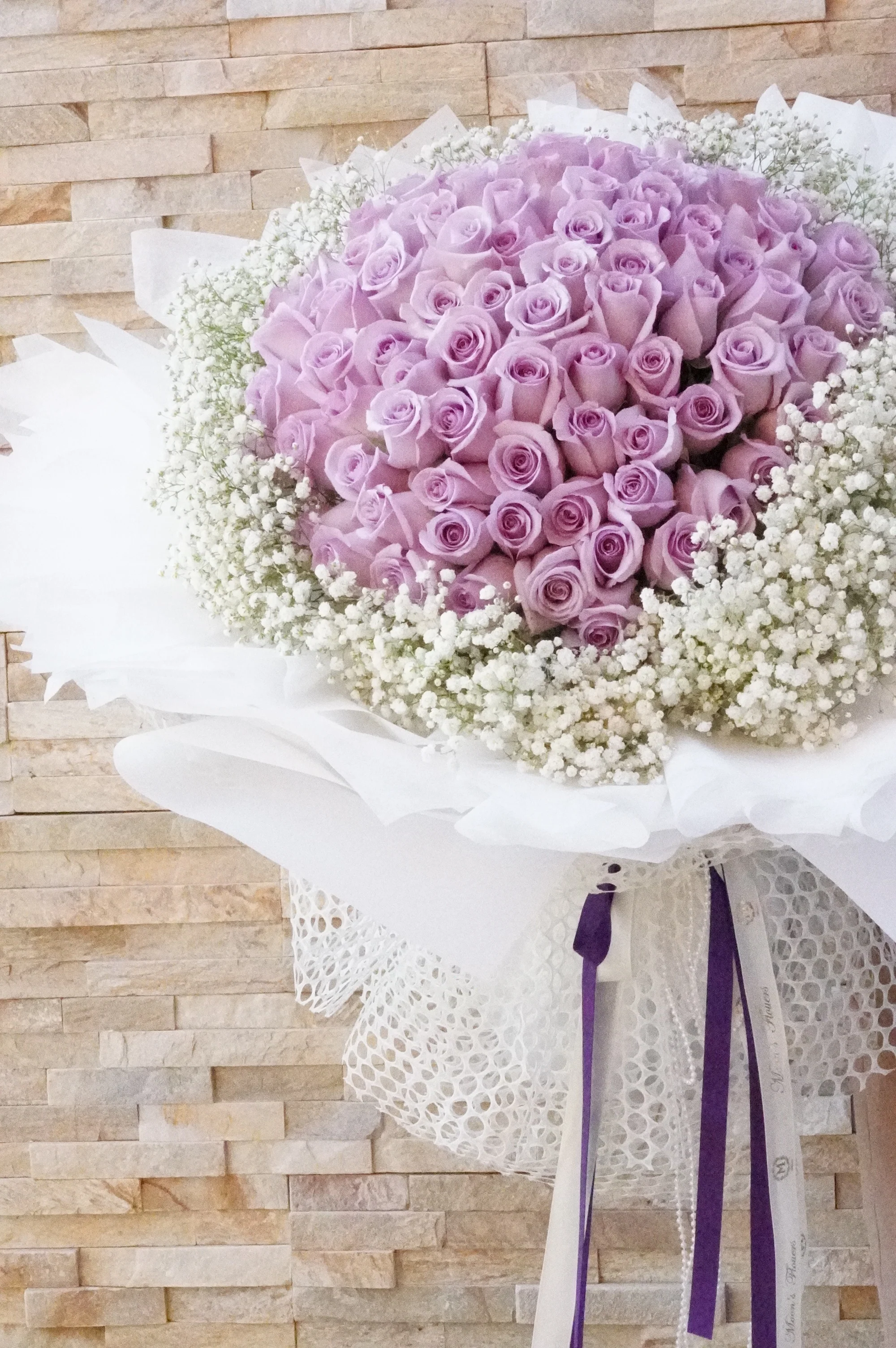 Valentine's Day - Lavender Rose Round Bouquet - Image 2