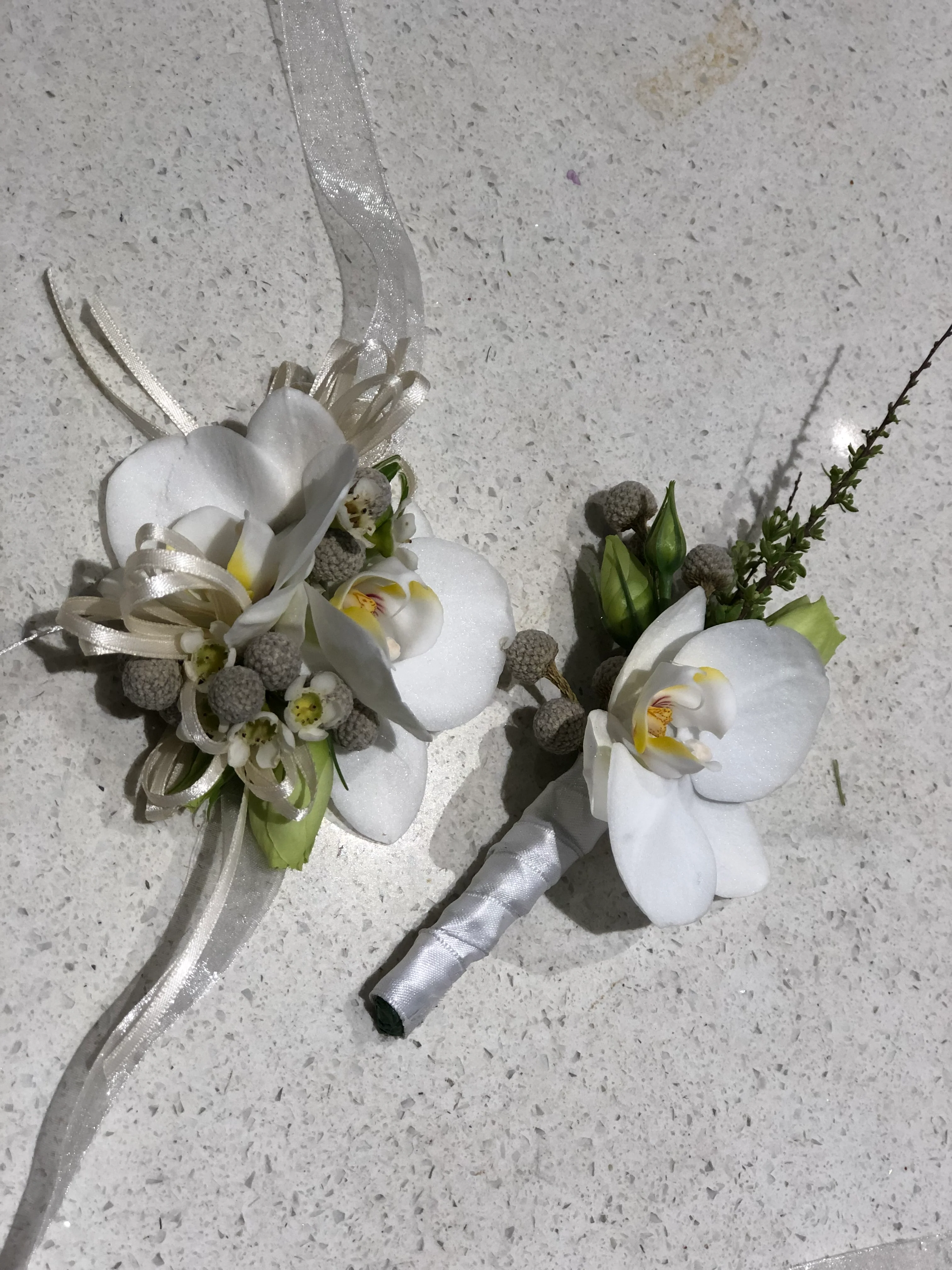 White Green Boutonniere - Image 2