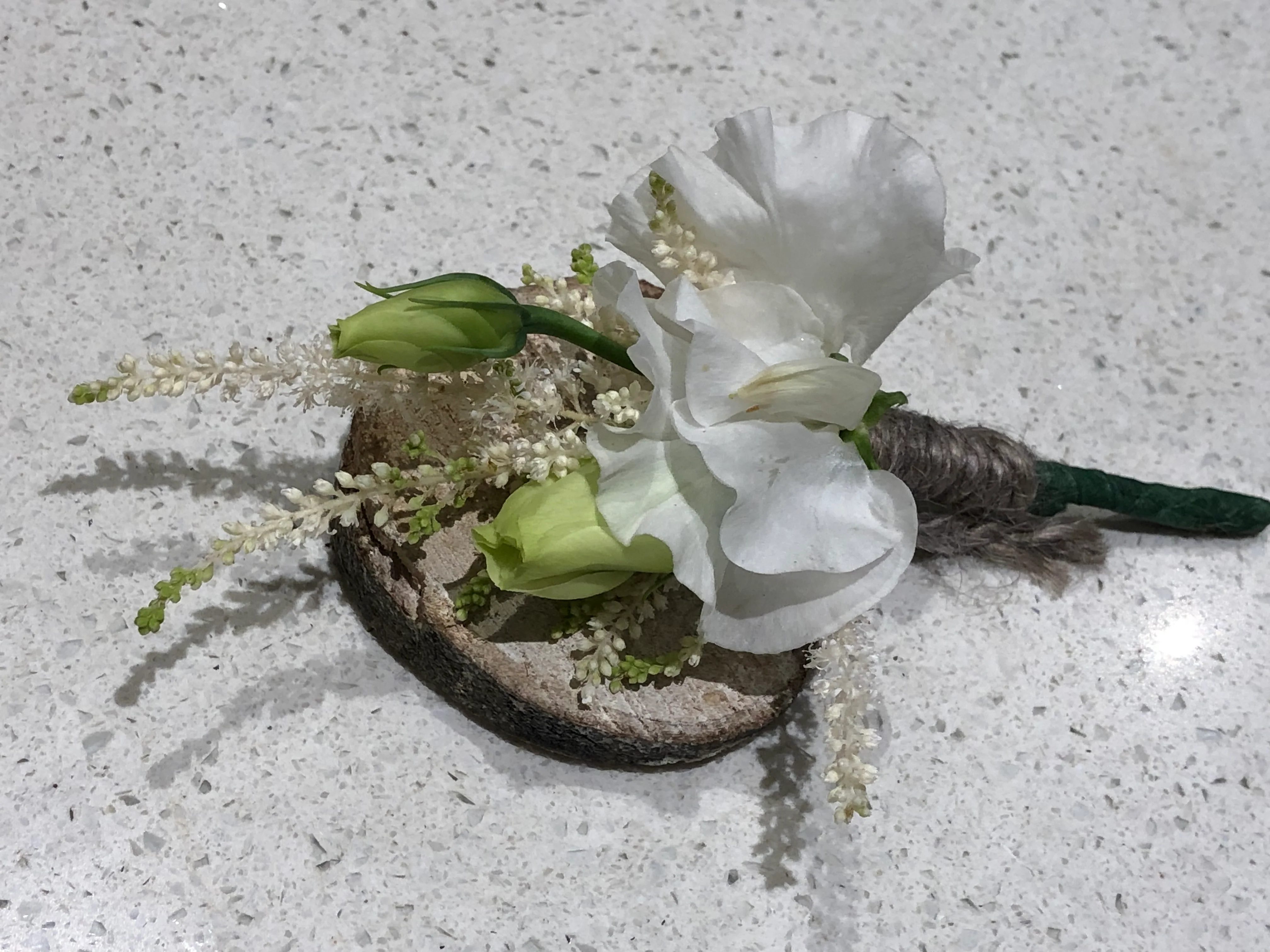 White Green Boutonniere - Image 3