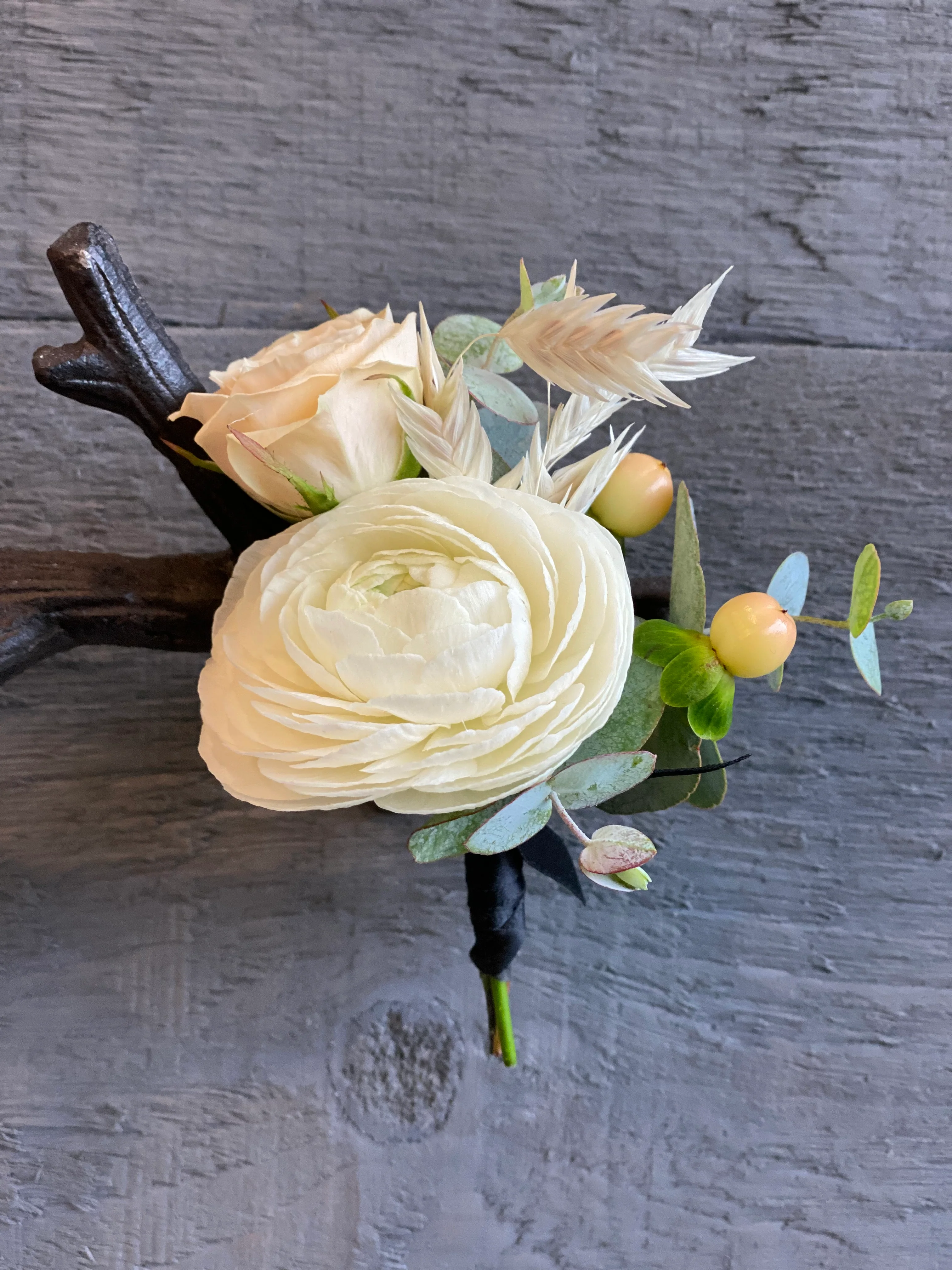 White Green Boutonniere - Image 4