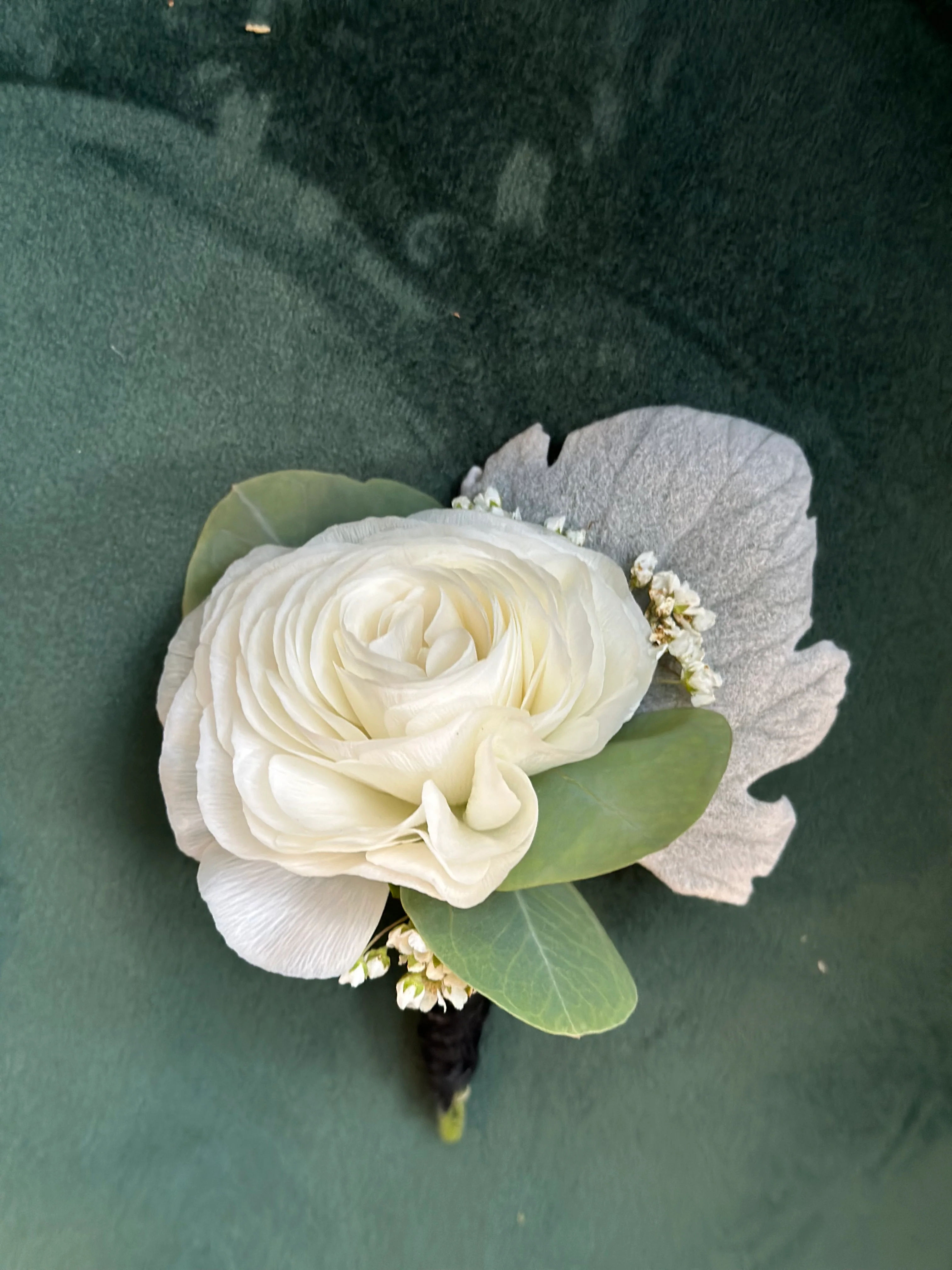 White Green Boutonniere - Image 6