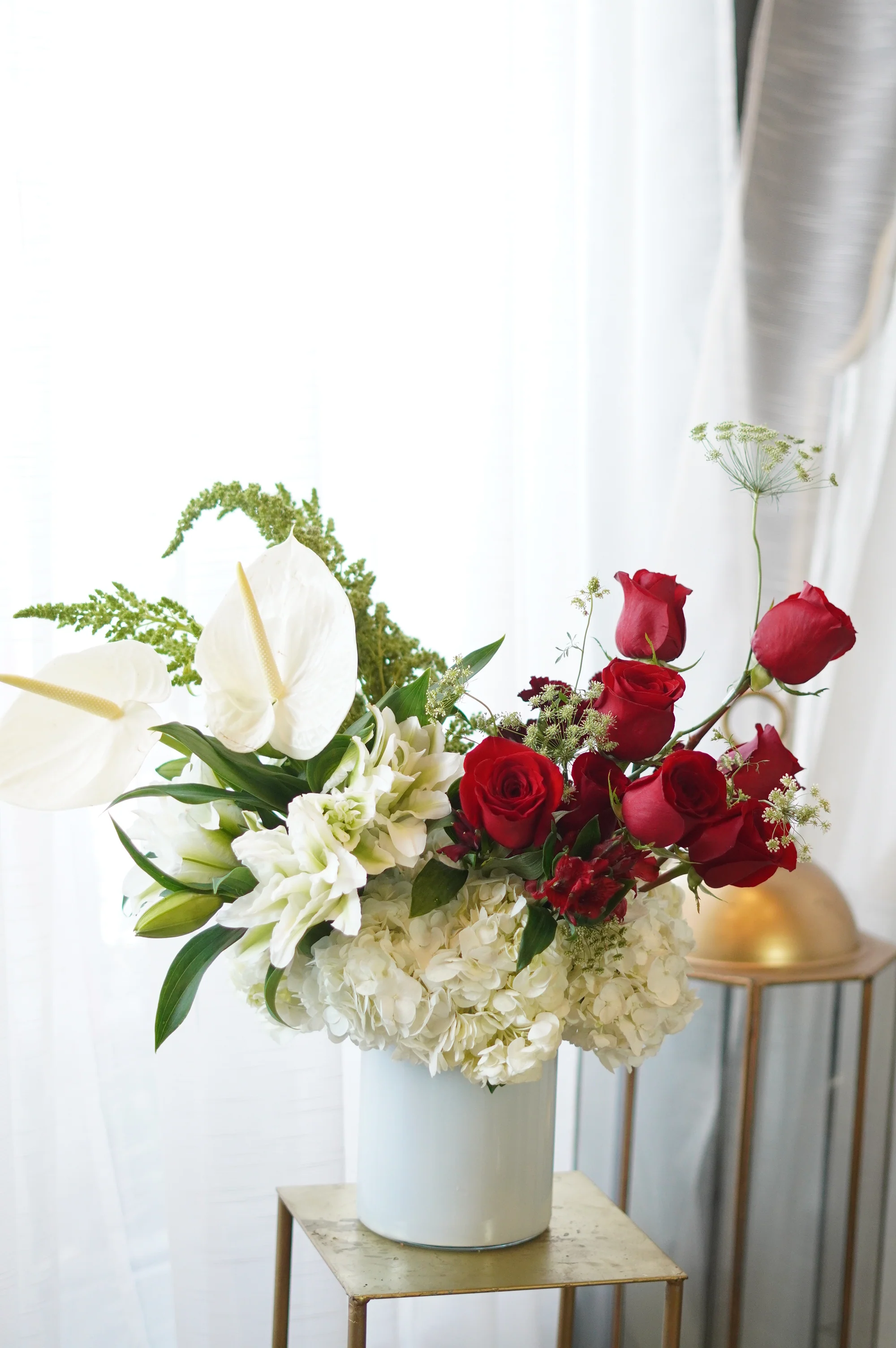 White & Red Sympathy Arrangement